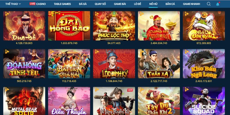 Các loại trò chơi nổ hũ trên Lucky88